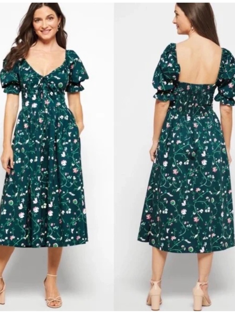 Hill House Ophelia Nap Dress in Moody Floral Fairy Pattern Size M